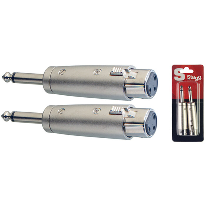 Stagg 2 XLR Female to Jack Male Adapter Metal
