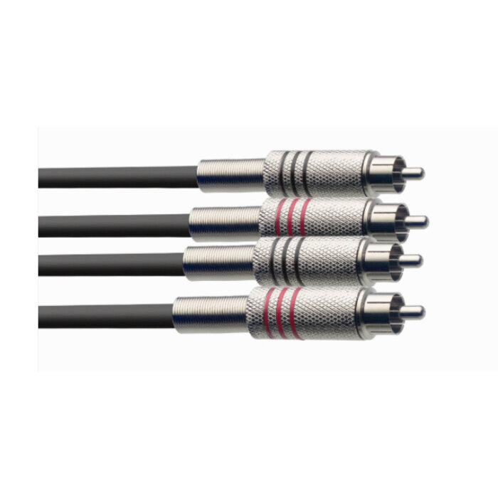 Stagg 2M/6FT Twin Cable RCAm-RCAm