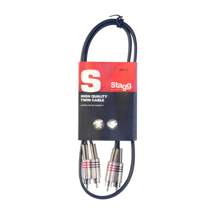 Stagg 2M/6FT Twin Cable RCAm-RCAm