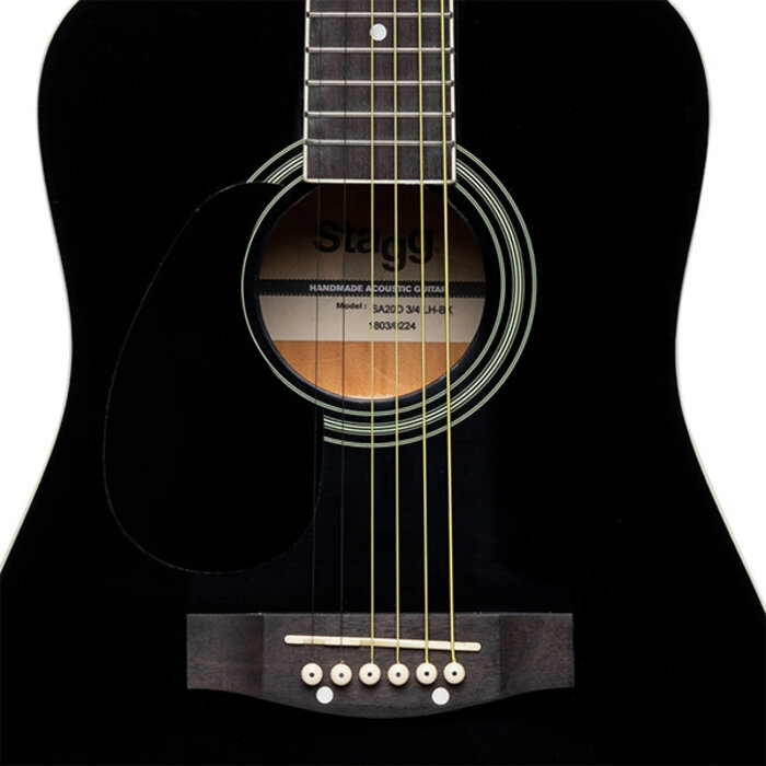 Stagg 3/4 Dreadnought Acoustic Guitar Lefthand Black