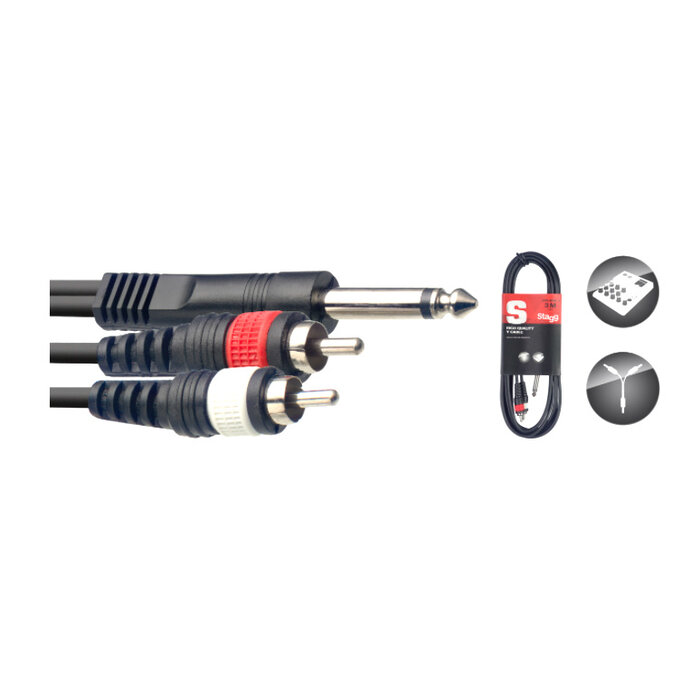 Stagg 3M/10Ft Split Mld Plugâˆ’2Rcam