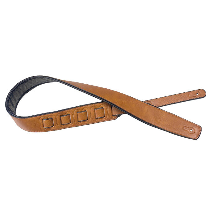 Stagg Padded Leather Strap Honey