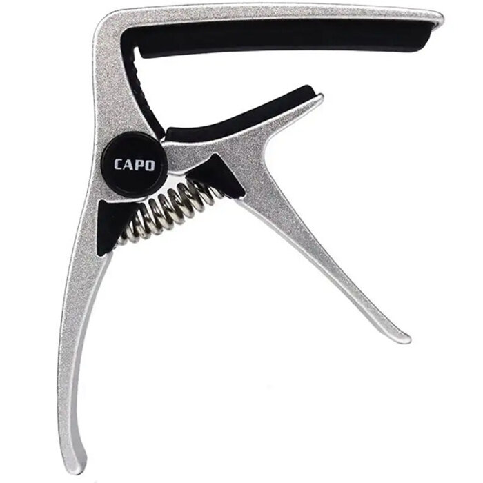 Aroma AC20S Acoustic Guitar Capo, High Quality Aluminium Material, Steel Spring,  High quality silicone cushion, SILVER