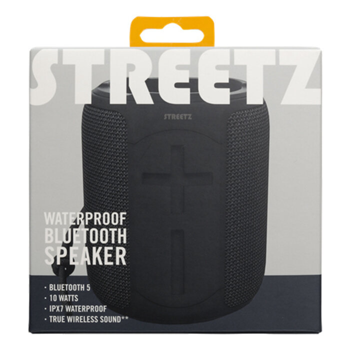 Streetz Black Waterproof BT Speaker 2X5W & Aux