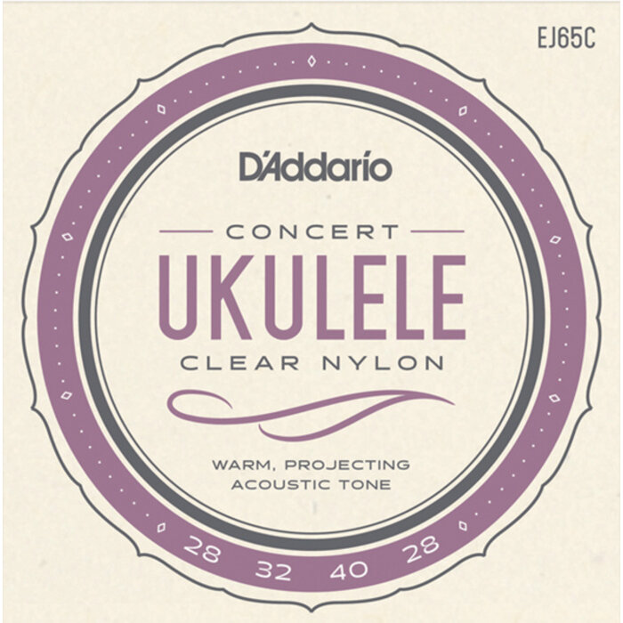 D'Addario EJ65C Concert Ukulele Clear Strings