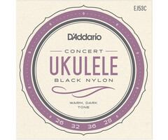 D'Addario EJ53C Concert Ukulele Black Nylon Strings