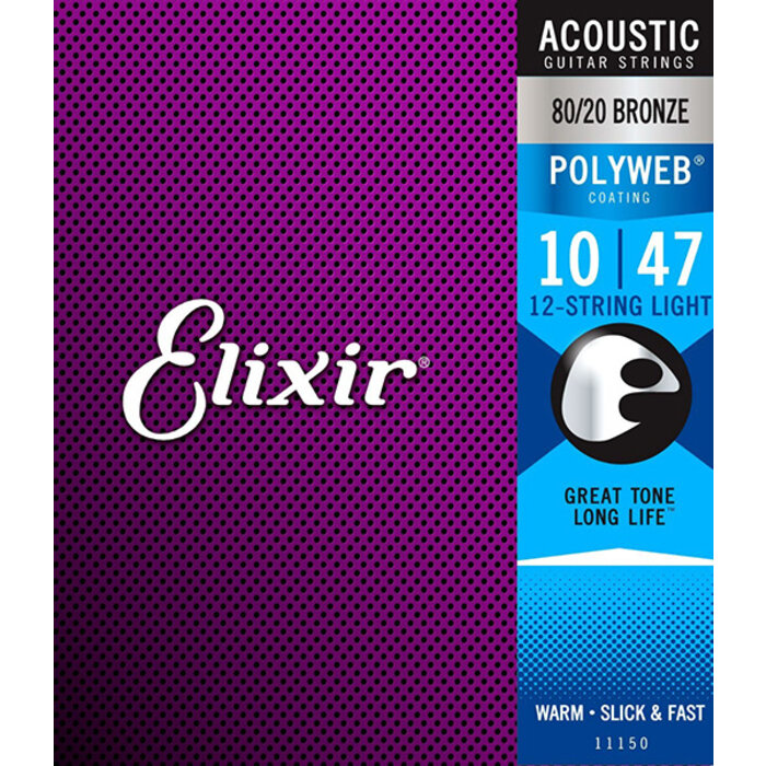 Elixir Polyweb 12 String Light 11150 Acoustic Guitar Strings Bronze
