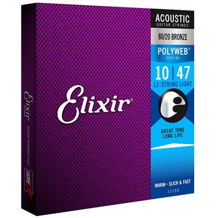 Elixir Polyweb 12 String Light 11150 Acoustic Guitar Strings Bronze