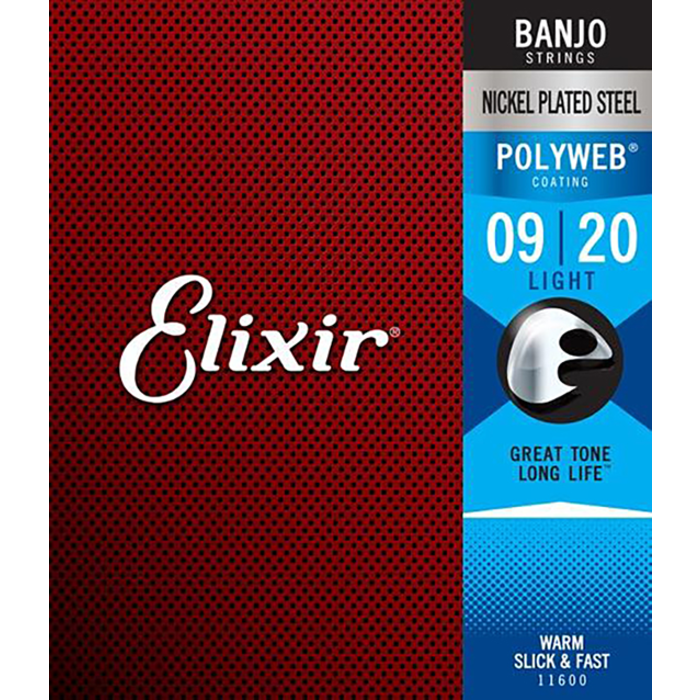 Elixir Polyweb Banjo Elix11600 Light 5 String Banjo Strings Nickel