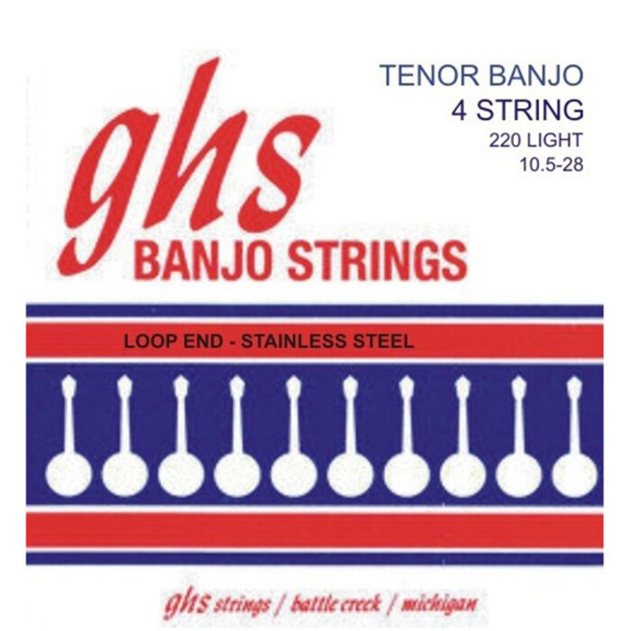 GHS Tenor Banjo Stainless Steel 10.5-28 Strings Light Loop End