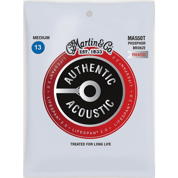 Martin Lifespan Medium MA550T Acoustic Guitar Strings Phosphor Bronze