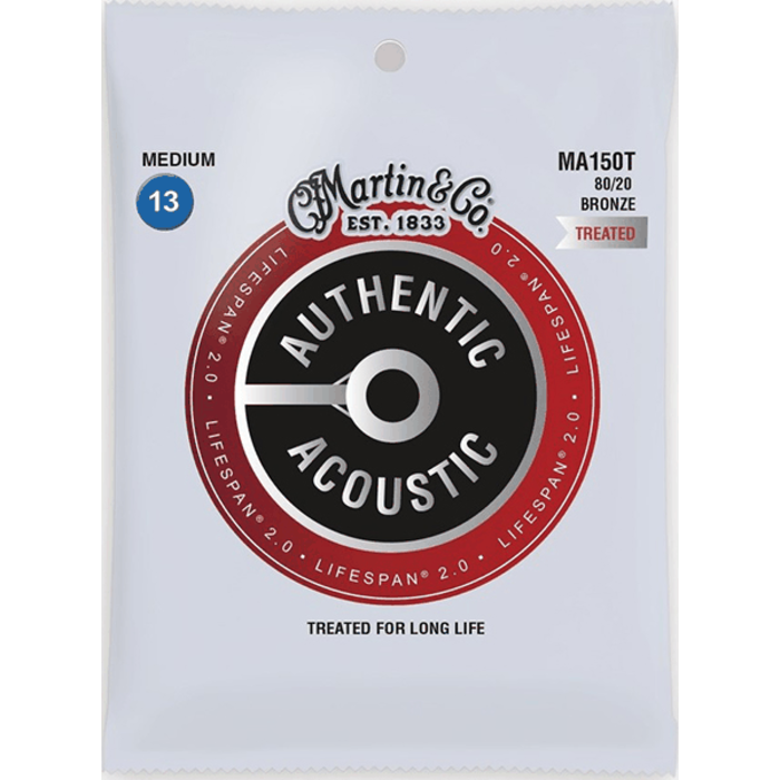 Martin Lifespan Medium MA150T Authentic Acoustic Guitar Strings Bronze