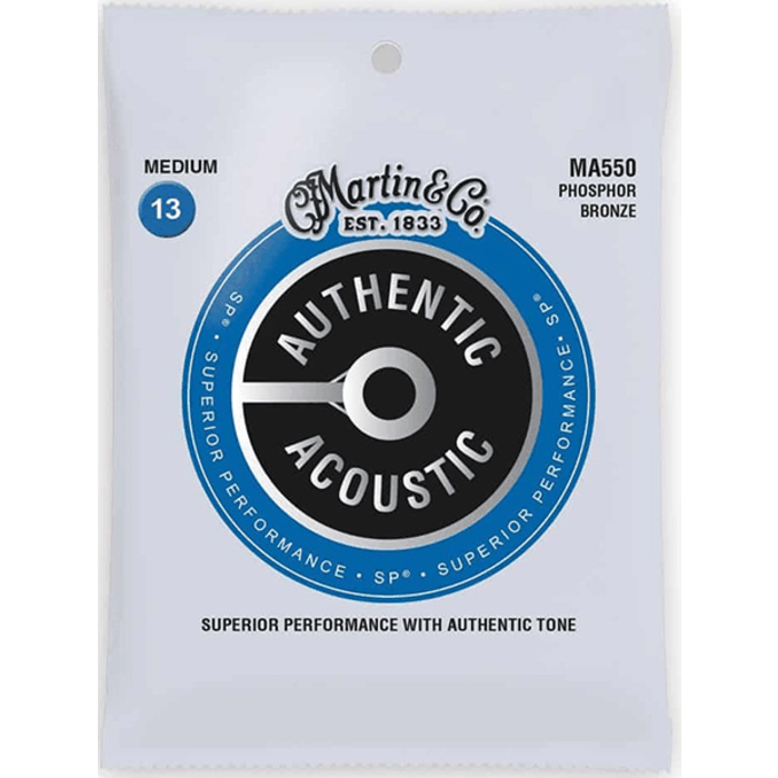Martin MA550 Medium Authentic Acoustic Guitar Strings Phosphor Bronze