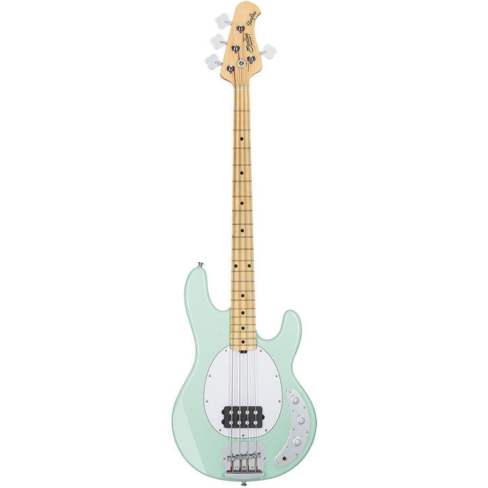 Sterling SUB RAY4 Mint Green Maple Neck White Pickguard Bass