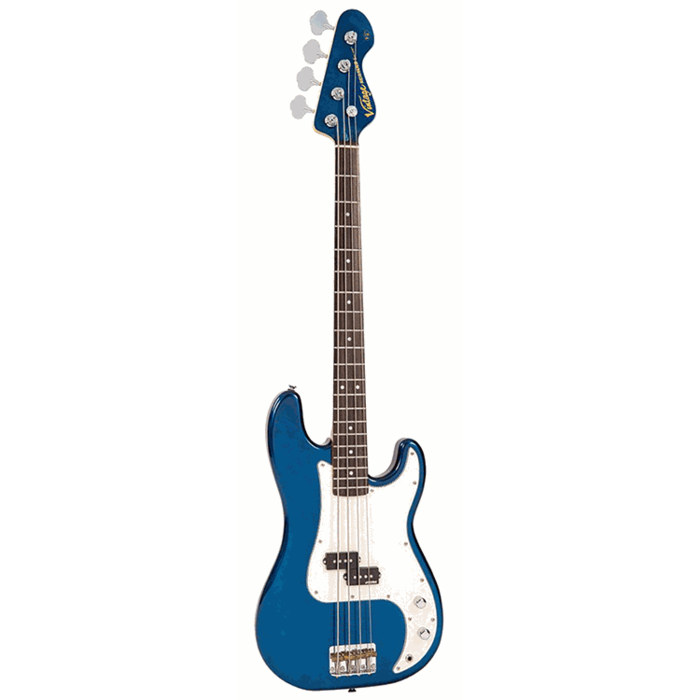 Vintage V4 Bass Guitar Bayview Blue