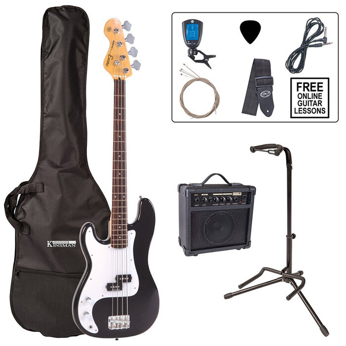 Encore Bass Guitar Outfit Left Handed Black