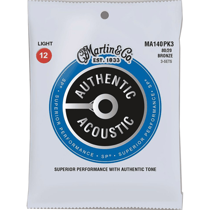 Martin MA140PK3 Acoustic Guitar Strings Pack Bronze