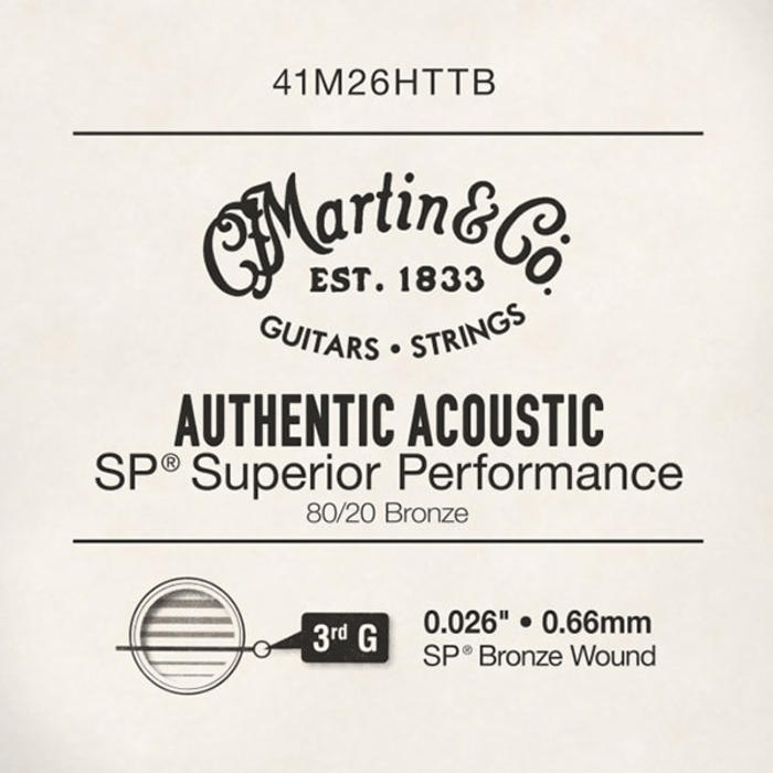Martin Strings - Single AA-SP High Tensile Bronze 0.026