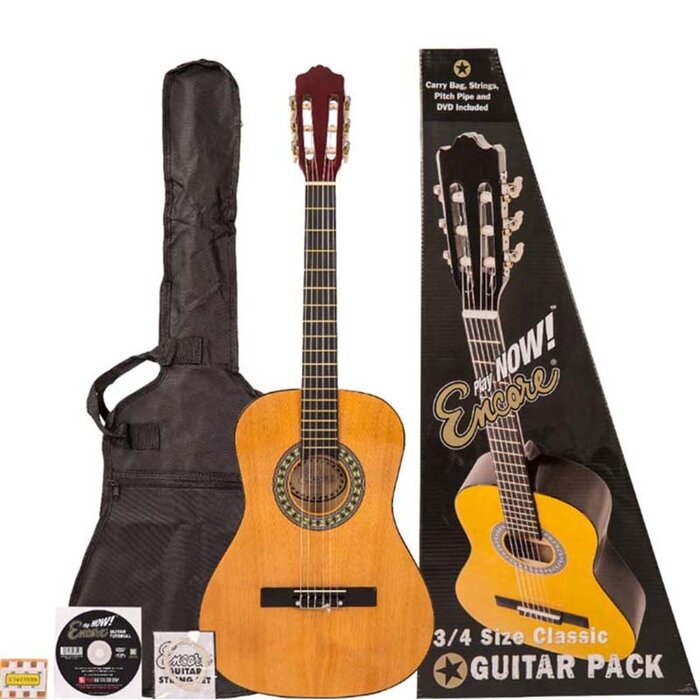 Encore ENC34OFT 3/4 Size Classic Guitar Outfit - Natural