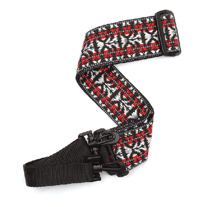 D'Addario 2" Woven Banjo Strap Hootenanny Red