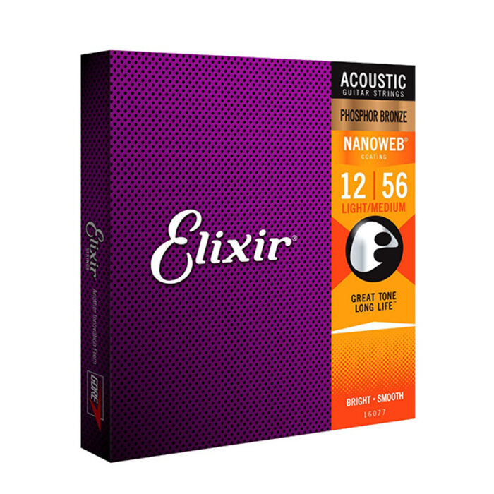Elixir 16077 Acoustic Nanoweb 92/8 Phosphor Bronze Light/Medium
