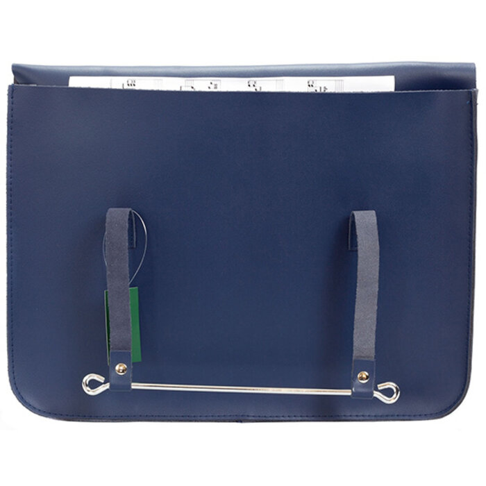 Montford Music Case Leather Navy Blue