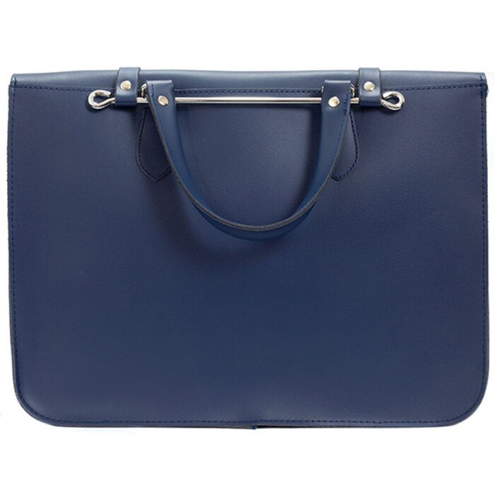 Montford Music Case Leather Navy Blue