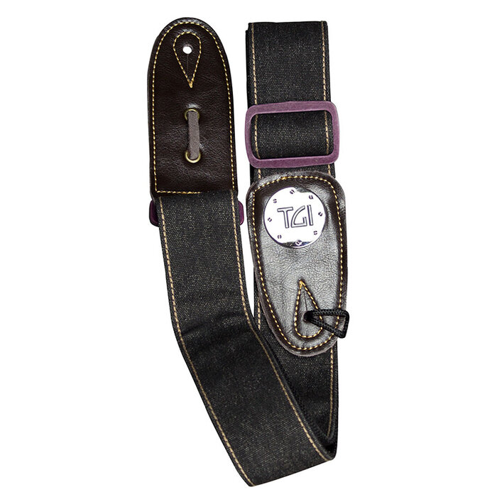 TGI Strap Woven Black Denim Purple Buckle