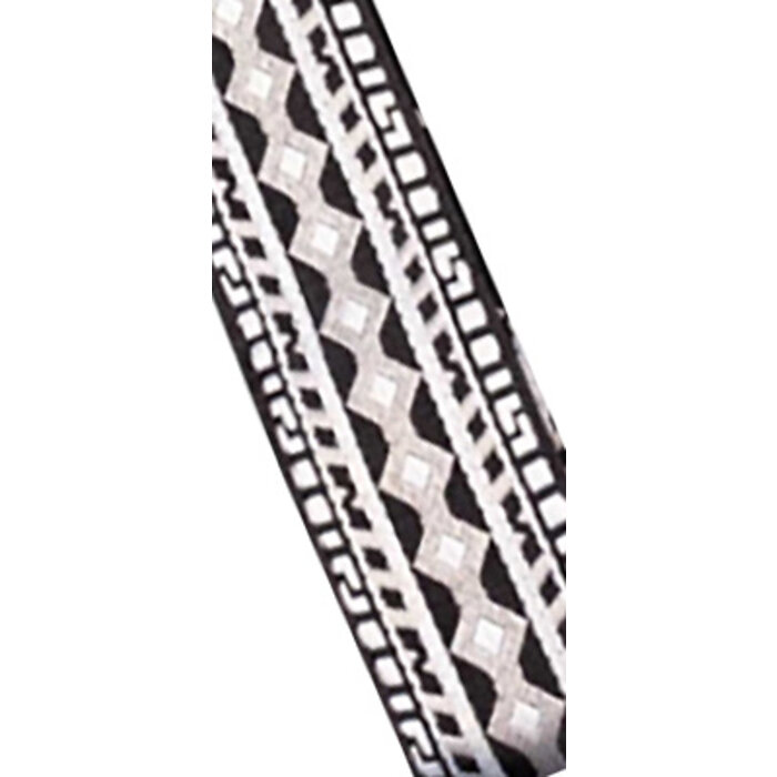 TGI Strap Woven  Cotton Aztec Stitch - Black & White
