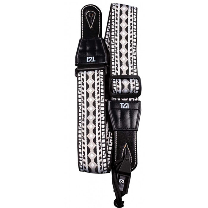 TGI Strap Woven  Cotton Aztec Stitch - Black & White