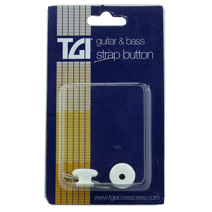 TGI Strap Buttons White Plastic Pack Of 2