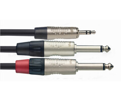 Stagg Cable 2M/6Ft Split Minst Pl 2 Plg DLX