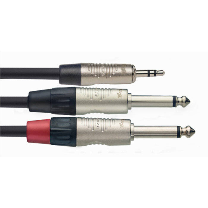 Stagg Cable 2M/6Ft Split Minst Pl 2 Plg DLX