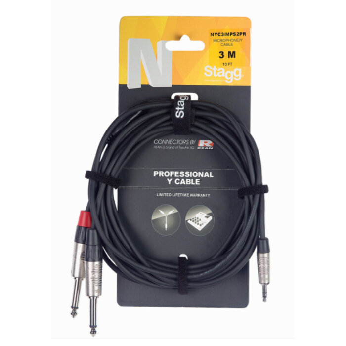 Stagg Cable 2M/6Ft Split Minst Pl 2 Plg DLX