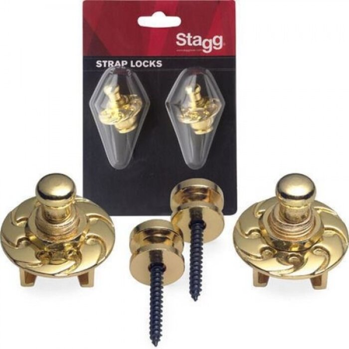Stagg Strap Buttons And Locks Gold