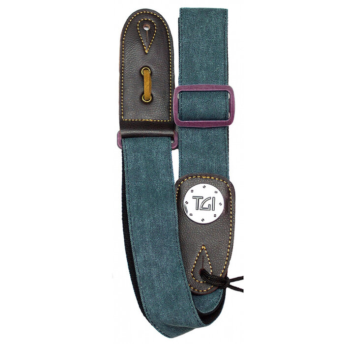 TGI Strap Woven Green Denim Purple Buckle