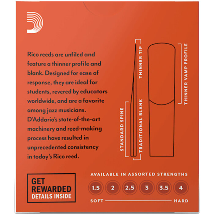 D'Addario Rico Reeds Alto Sax Reed 3