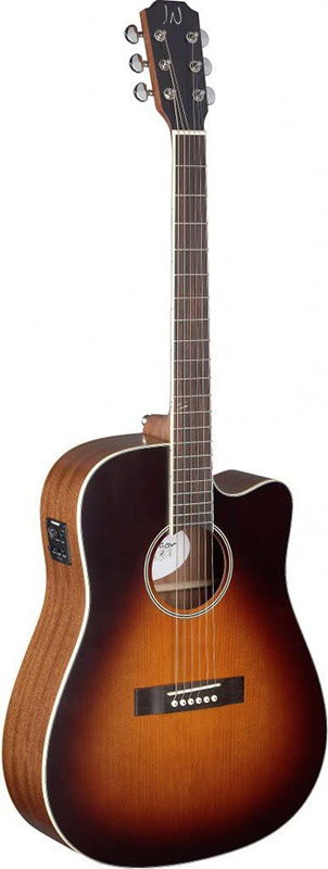 EZR DCFI Dreadnought Electro Acoustic Cut Away Cedar Sunburst