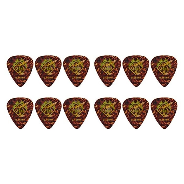 Fire & Stone Pick Celluloid Tortoise Shell 0.81mm 12Pcs