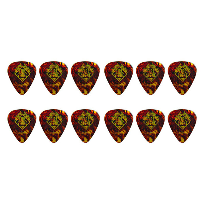 Fire & Stone Pick Celluloid Tortoise Shell 1.20mm 12Pcs