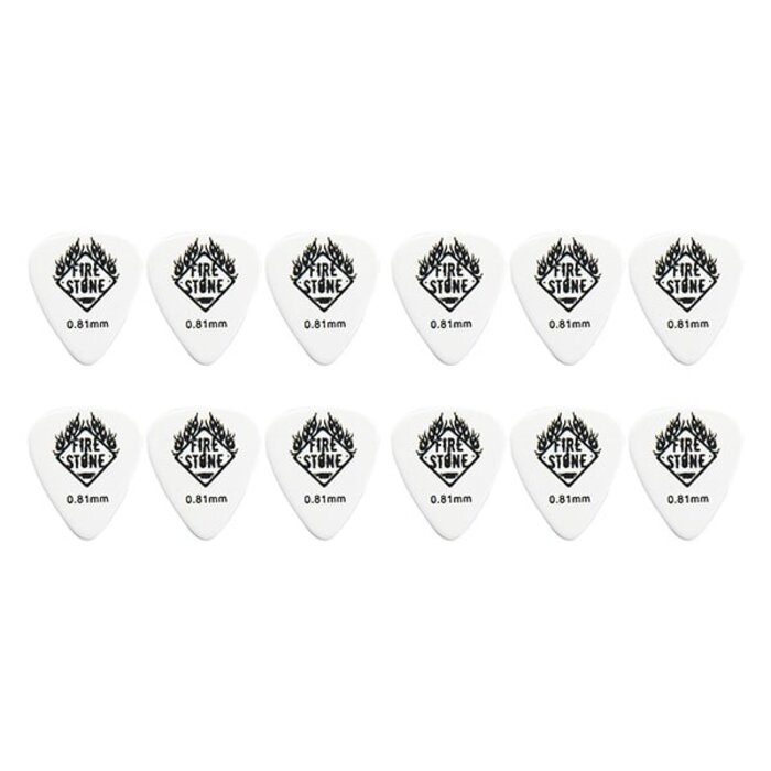Fire & Stone Pick Celluloid White 0.81mm 12Pcs