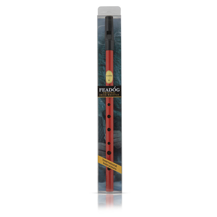 Feadog Red D Whistle Pack With Black Top