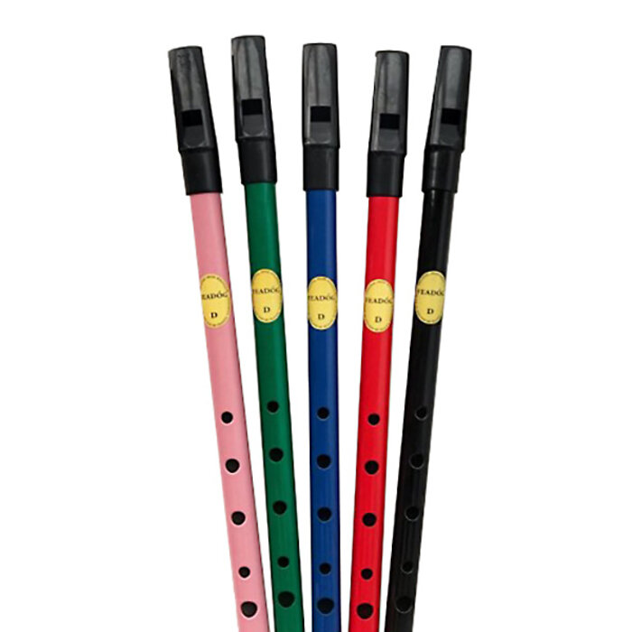 Feadog Single D Tin Whistle Black Top (No Box)