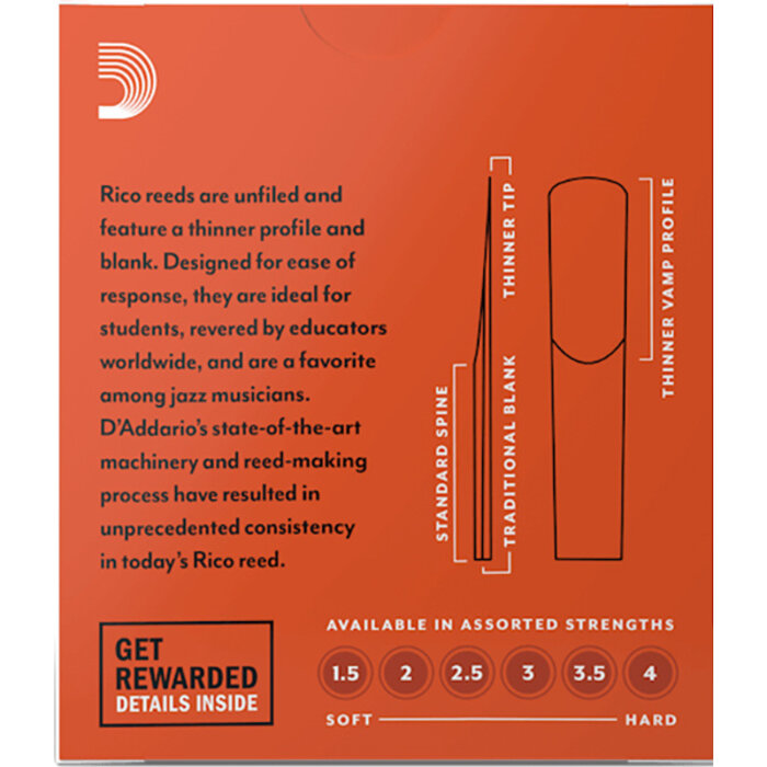 D'Addario Rico Reeds Bb Clarinet 3