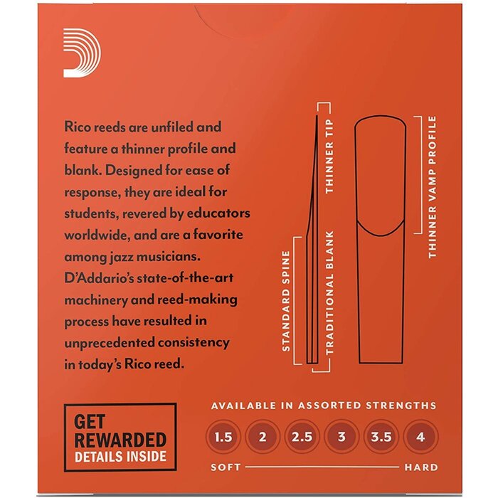 D'Addario Rico Reeds Bb Clarinet 2