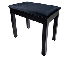 Prelude Piano Stool Fixed Height with Storage Satin Black