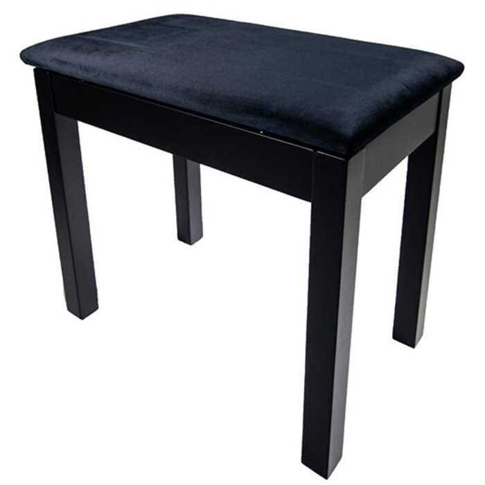 Prelude Piano Stool Fixed Height with Storage Satin Black