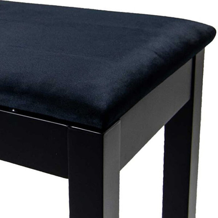 Prelude Piano Stool Fixed Height with Storage Satin Black