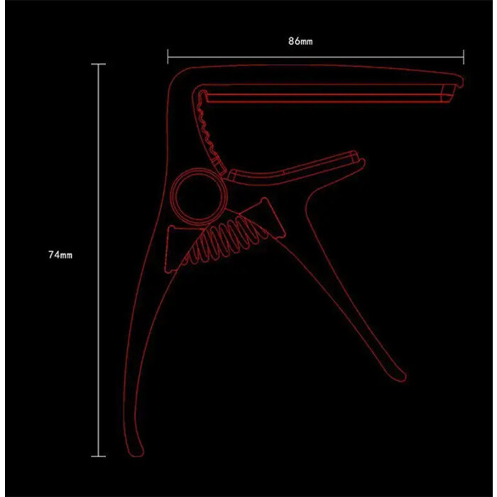Aroma AC20BK Acoustic Guitar Capo, High Quality Aluminium Material, Steel Spring,  High Quality Silicone Cushion, BLACK