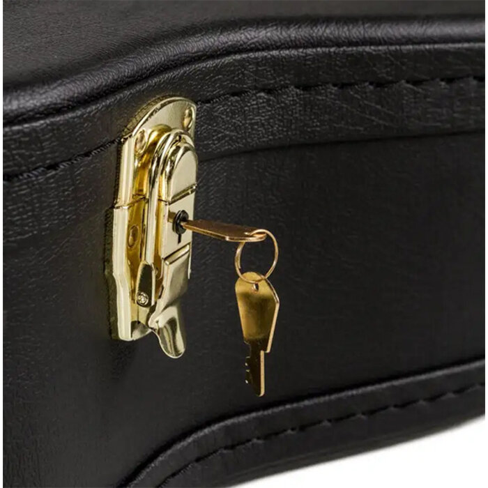 Koda Acoustic Arch Top Wooden Black Case, 7mm red plush interior